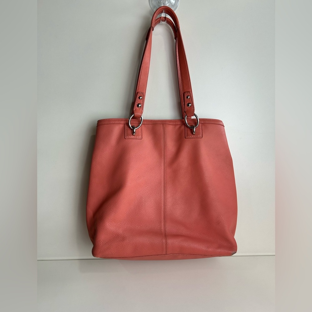 COACH CORAL SALMON PENELOPE PEBBLED LEATHER TOTE F19264 - Picture 2 of 12